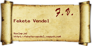 Fekete Vendel névjegykártya