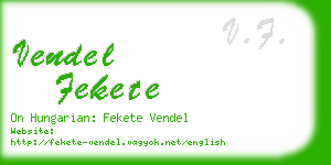 vendel fekete business card